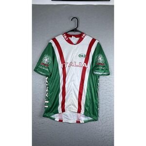 Louis Garneau Italia Cycling Jersey Mens XXL Green White Red Full Zip Bike Shirt